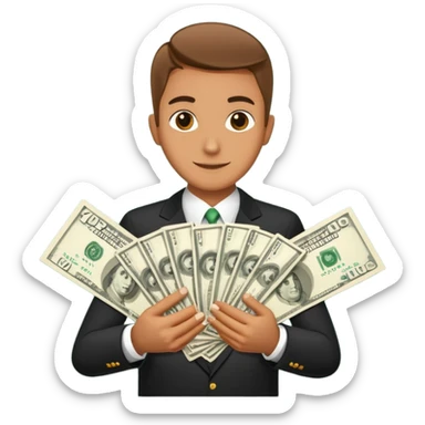 Add more cash flying around, bundles of US dollars, casino winnings vibe, lucky flight, jackpot feeling sticker