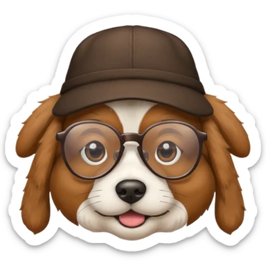 hatted dog with glasses  sticker