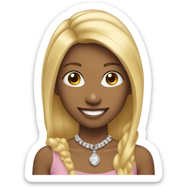 smiling girl with jewelry blonde hair sticker