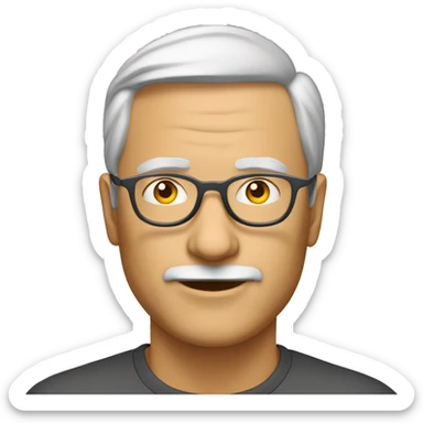 Mann, 46 Jahre, runde Brille mit Goldgestell, grau sticker