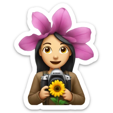 flower with female photographer sticker