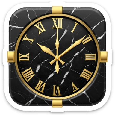 Black marble with gold stone Clock sticker