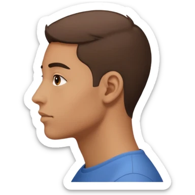 the profiile of a face, looking completely to one side sticker