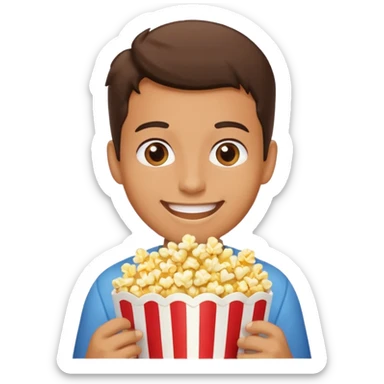 cucumber eating popcorn sticker