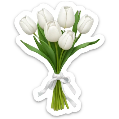 white tulip bouquet  sticker