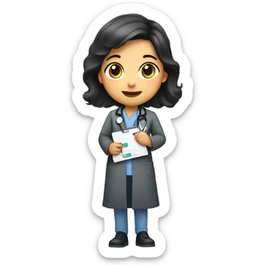 Radiologist is a girl with dark hair sticker