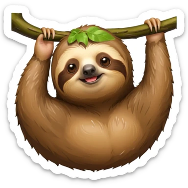 A relaxed sloth after the shower sticker