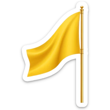 Design a premium TDP flag emoji with rich yellow background and elegant black bicycle symbol. Flat vector style, slightly glossy but minimal, high contrast, no text, no shadows. Square 1:1, transparent background, luxury emoji look for Instagram highlights.without cycle only plain flag sticker