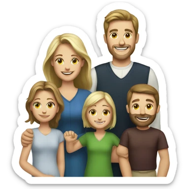 happy caucasian christian family sticker
