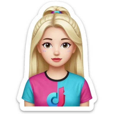 Girl with tiktok logo sticker
