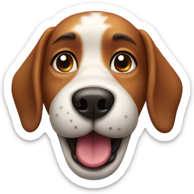 The funny dog head sticker