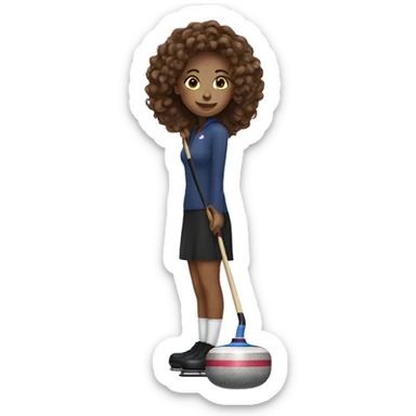 Curling girl sticker