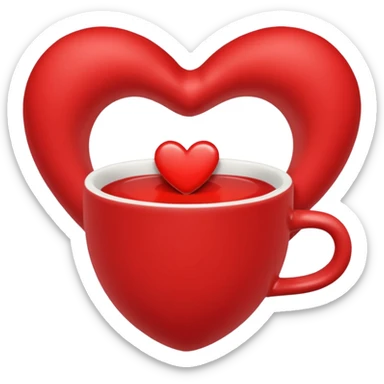 heart-shaped cupheart-shaped pillow sticker