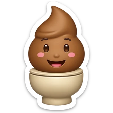 Emoji qui fait caca dans les toilettes  sticker