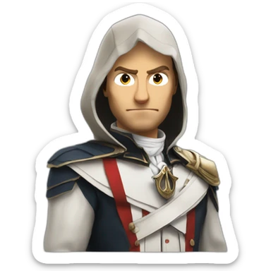 macron déguiser en assassin's creed sticker