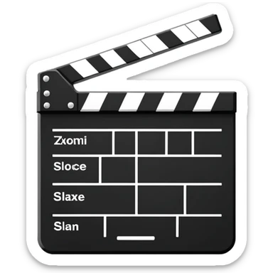 film slate reduced to pure geometric abstraction, two strokes maximum sticker