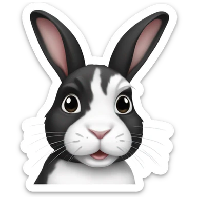 Black and white Dutch rabbit sticker