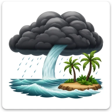 A hurricane on a tropical island  sticker