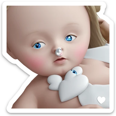girl with blue eyes heart sticker