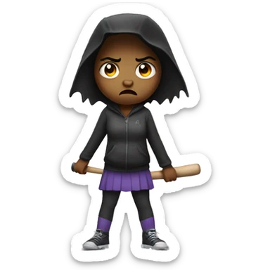 Angry Girl with a bat sticker