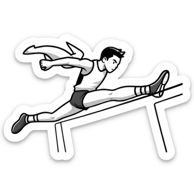 high jump athlete, leaping action sticker