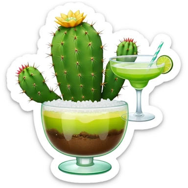 Cactus with a margarita  sticker