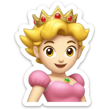 princess peach mixed with bowser sticker