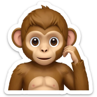 monkey listening hand on ear sticker