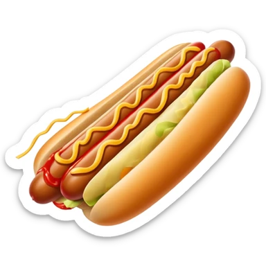 hot dog with french fries and ketchup sticker