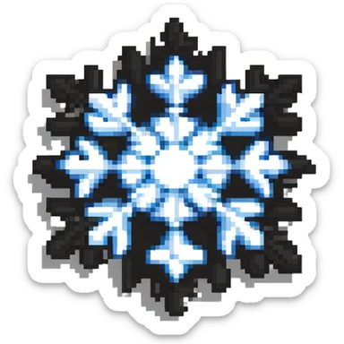 icon showing a sun and snowflake merged together, representing hot but cold sticker