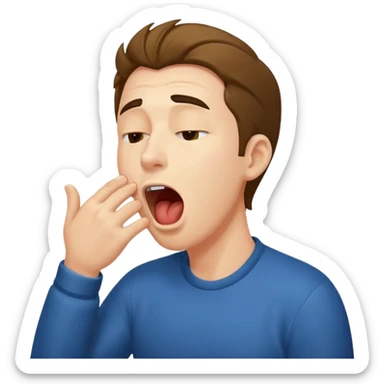  man Yawning  sticker