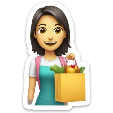 compras con texto de gracias sticker