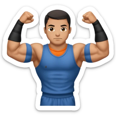 Prisoner with uniform flexing biceps sticker