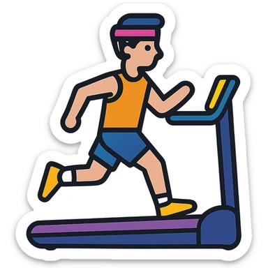 A sportsman who is spending a lot of time on the treadmill sticker
