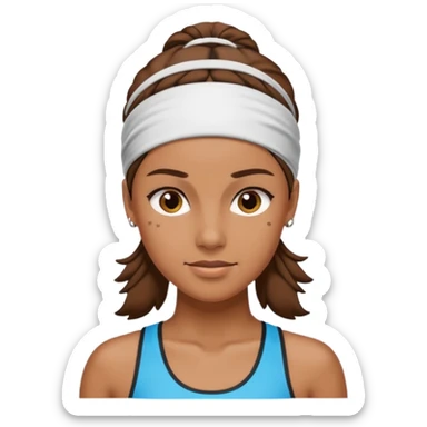 brown female athelete with headband sticker