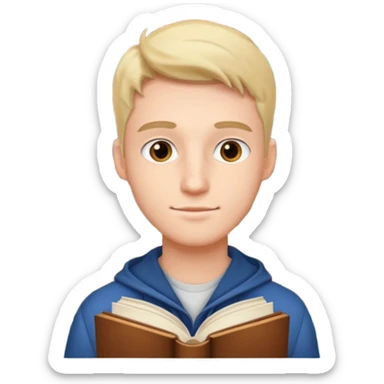 estudiante con libros pero hommbre  sticker