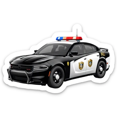 Police Car - Dodge Charger Pursuit (Model Year: 2022) (Iconic colour: Black and white) sticker