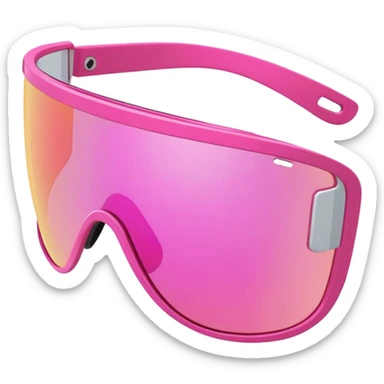 sporty pink shield visor sunglasses with extra thick frame and side protection, wraparound design, massive build, one-piece lens sticker