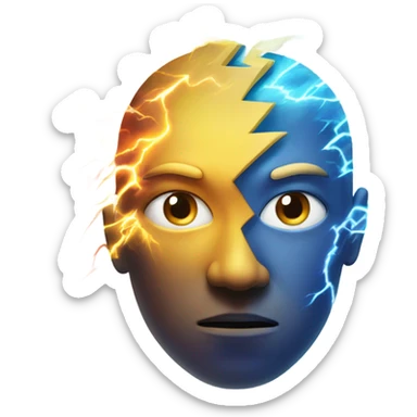 Lightning and thunder Storm inside your head frustrated  sticker