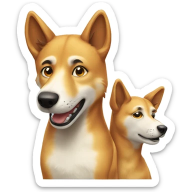 dingo dog getting petted  sticker