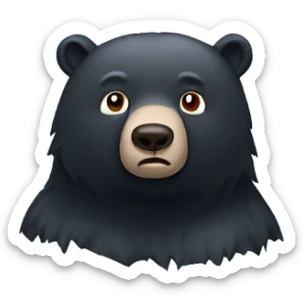 black bear who’s cold and shivering  sticker