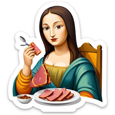 picasso abstract art mona lisa SPAM MEAT painting  sticker