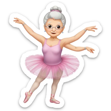 grandma in a ballet pose sticker