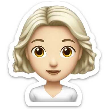 white young lady asian sticker