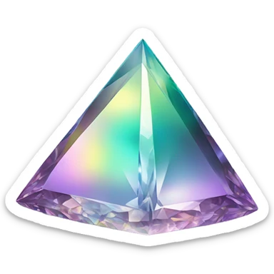 Pyramid-shaped 56-carat iridescent diamond crystal sticker