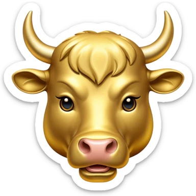 bull gold emodji vector sticker