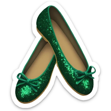 Dark green glitter ballerina shoes sticker