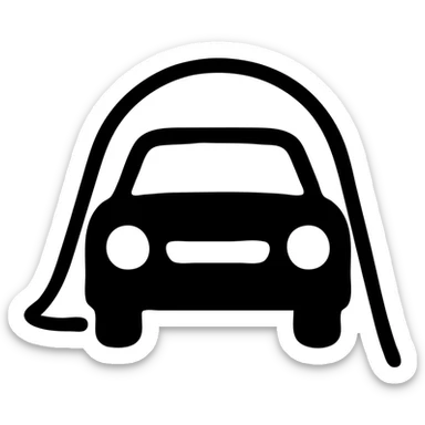 solid elegant icon of a car with a transparent film covering it, minimalistic style, refined details sticker
