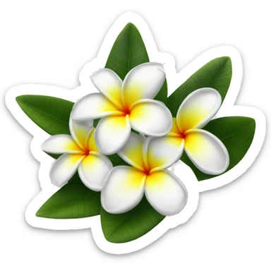 plumeria flower sticker