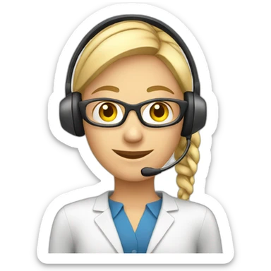 customer service agent with headset sticker
